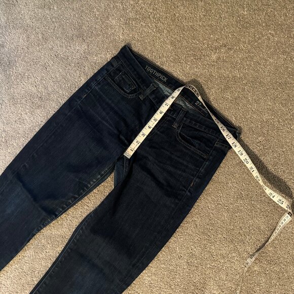 J Crew Low Rise Toothpick Skinny Ankle Jeans Dark Wash Stretch Sz 27 (31x28) EUC - Picture 11 of 13